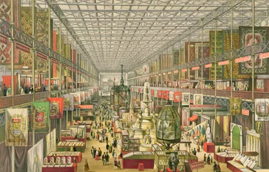 Veduta del Dipartimento Britannico della Grande Esposizione del 1851, inciso da Robert Kent Thomas (1816-1884), Day e Son, pub 1851 da Ackermann